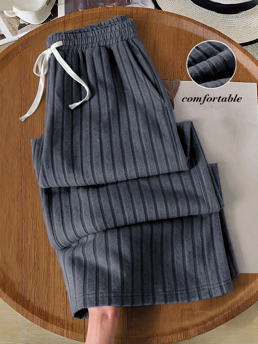 Rusticease Fall/Winter Elegant Women's Casual Drawstring Waist Ribbed Long Pants For Middle-Aged And Elderly Sweatpants New Year Women's Country Pants