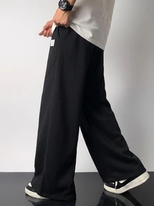 SHEIN 青少年男孩休閒百搭日常穿著運動長褲 3件組 - 深灰色 - 查看 2