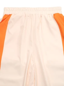 LUMIGAL Women's Colorblock Top And Pants Casual Daily 2 Pieces Set - Apricot - View 3