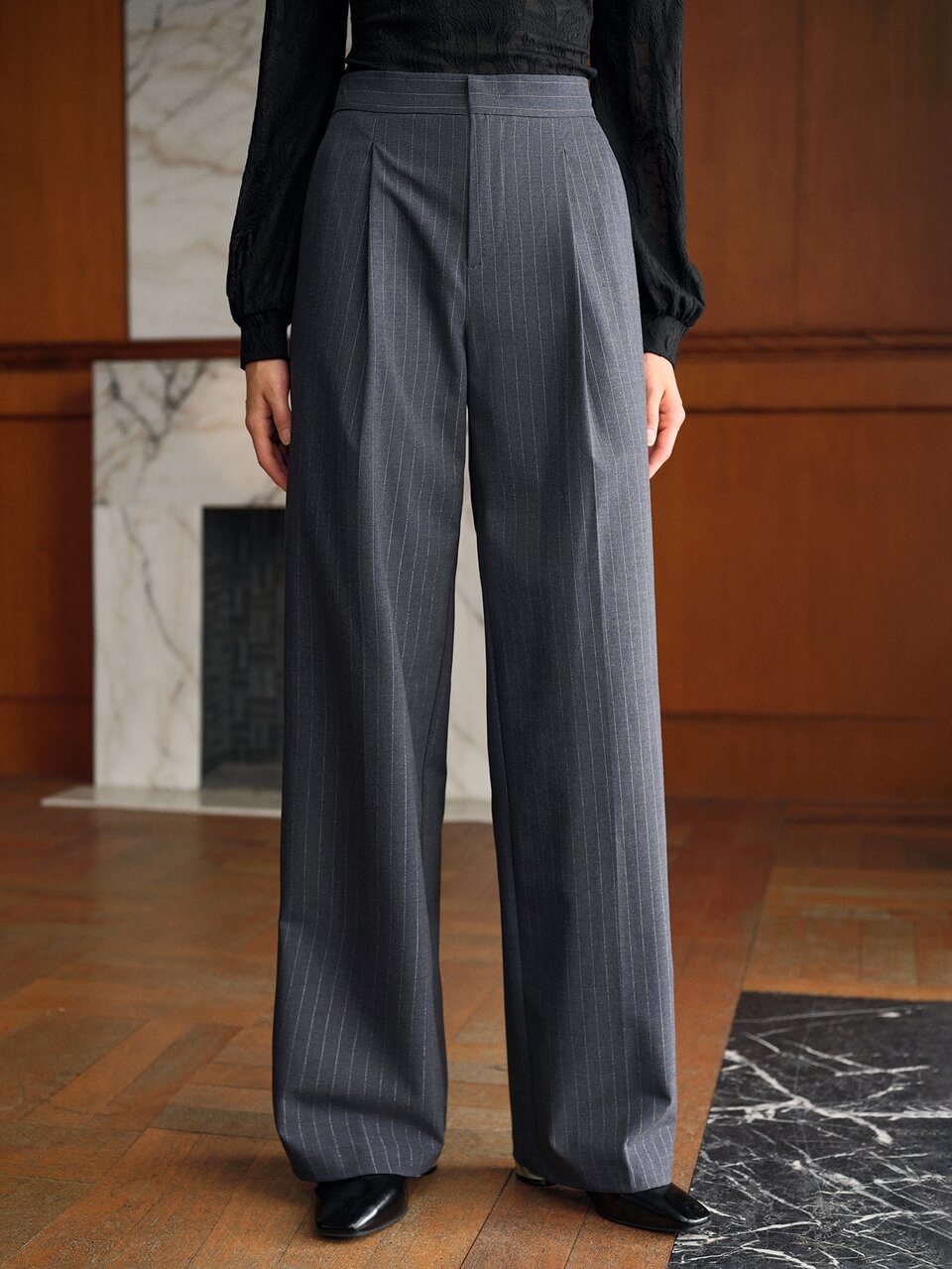 MOTF COMMUTER STRIPED SUIT PANTS