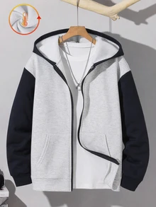 SHEIN 男童休閒舒適百搭拼色連帽衛衣 - 彩色 - 查看 6