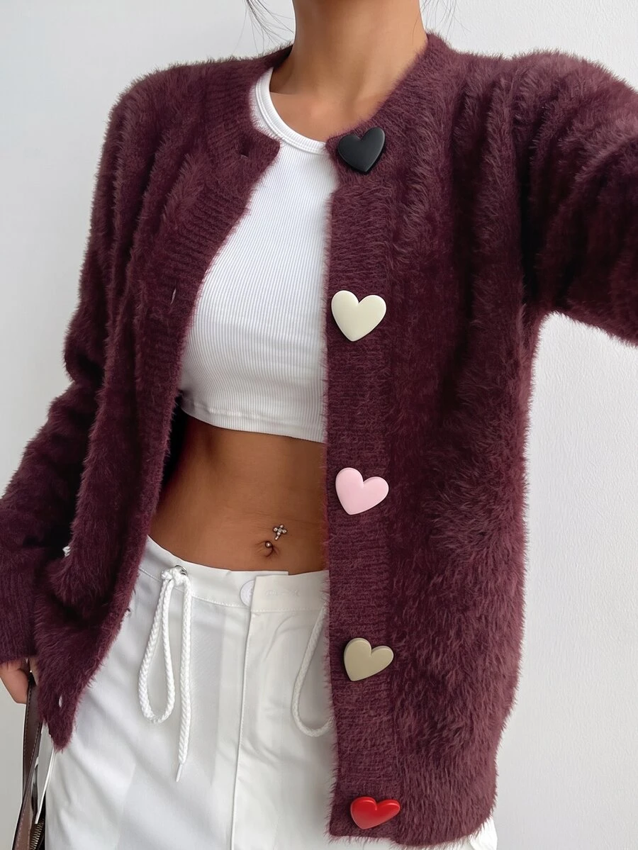 SHEIN Unity Women's Solid Color Casual Versatile Daily Outing Cardigan ...