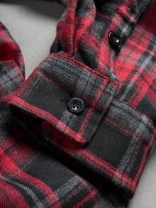 Manfinity Homme Men's Casual Plaid Long Sleeve Shirt, Autumn - Multicolor - View 4