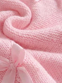 SHEIN 女嬰荷葉邊連身褲、連身褲、時尚甜美套裝、女嬰針織連身褲、女嬰針織套裝、粉色女嬰連身褲、女嬰毛衣連身褲、女嬰吊帶褲、秋季女嬰服飾、冬季女嬰服飾、秋季服飾、冬季服飾、女嬰秋季毛衣服飾 - 粉色 - 查看 5