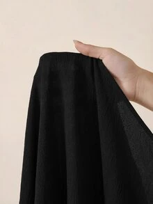 Zivah 春夏新款音樂節復活節聖帕特里克節西式遊牧風日常街頭穿搭百搭休閒度假海邊海灘爆款街頭風波希米亞通勤早午餐穿搭圓領蝙蝠袖七分袖收腰繫帶A字版型亞麻棕色連身短褲 - 黑色 - 查看 11