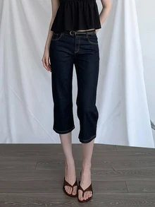 DAZY Women's Casual Versatile Daily Travel Denim Jeans With Pockets And Buttons Fall - Blue - View 6