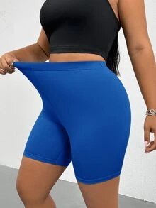 SHEIN Essnce 3件組大尺碼時尚休閒緊身底層短褲 - 彩色 - 查看 7