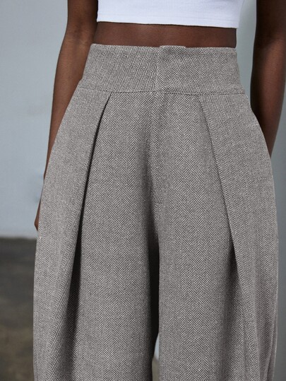 Aveloria Modichic New Fashion Design Elegant Versatile Casual Pleated Loose Commuter Wide Leg Suit Pants Business Office Grey Summer