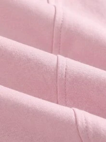 SHEIN Teen Girls Light Gray Loose Drawstring Wide Leg Sweatpants, Fall Clothes Back To School - Pink - View 7