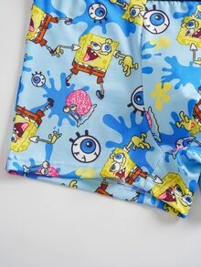 SpongeBob SquarePants | SHEIN Men's Cartoon Print Casual Daily Boxer Briefs - Multicolor - View 6