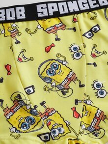 SpongeBob SquarePants | SHEIN طقم ملابس داخلية نسائي بطبعة كرتونية - أصفر - مشاهدة 10