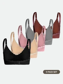 SHAPORA 5件組女款熱銷時尚舒適極簡純色高CP值高品質孕婦哺乳內衣 - 彩色 - 查看 2