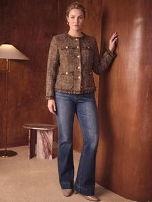 MOTF PREMIUM WOMEN'S PLUS SIZE ELEGANT CINCHED WAIST FRAYED HEM WINTER COAT - Brown - View 8