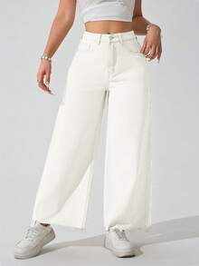 Jeanoix Petite Women's Casual Versatile Everyday Denim Jeans With Pockets And Buttons - White - View 6