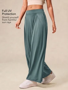 OutZeal Women Sports Pants Daily Casual Vacation UV Protection Cool Touch Wide Leg Active Bottom Summer - Mist Green - View 3