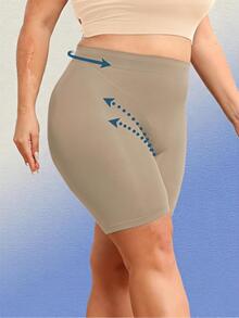 SHEIN Plus Size Seamless Shaping Bottoms - Mocha Brown - View 6