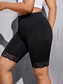 Shapeblank Bóxer interior de talla grande con encaje, patchwork y bolsillo - Negro - Ver 7