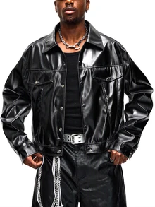ROMWE MEN Street Life Men's Autumn Fashion Versatile Jacket - Black - View 1