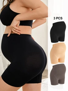 Moonlight&Mama Women's Best-Selling Fashionable Comfortable Minimalist Solid Color High-Value High-Quality Seamless Maternity Panties 3-Pack - Multicolor - View 2