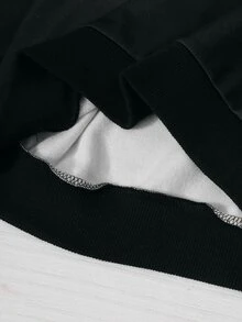 SHEIN Sparklyn 青少年女孩連帽衫與運動衫套裝 - 黑色 - 查看 5