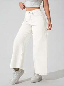 Jeanoix Petite Women's Casual Versatile Everyday Denim Jeans With Pockets And Buttons - White - View 5