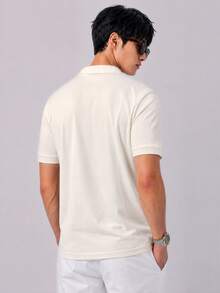 TekDrob Regular Polo With Front Half Zip - Apricot - View 3