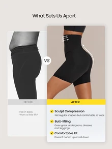GLOWMODE SweatMode ShapeSculpt Tummy Control Boyshorts With Front Zipper & Butt-Lifting Design Daily Casual Wear - Black - View 3
