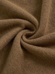 Muvela Women's Brown Scalloped Hem Sweater Pointelle Open Knit Bell Sleeve Flared Cuff Ribbed CrewNeckDropShoulderLooseFit ElegantPulloverKnitwearfall/Winter - Brown - View 8