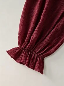 Hotletica 女款純色露肩細肩帶上衣，適合度假與休閒穿著 - 紅色 - 查看 5