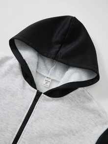 SHEIN 男童休閒舒適百搭拼色連帽衛衣 - 彩色 - 查看 7