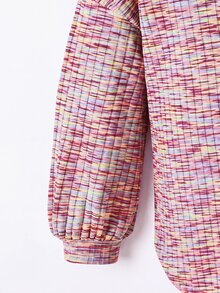 SHEIN 女童紮染圓領長袖T恤與長褲休閒套裝 - 彩色 - 查看 3
