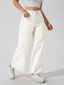 Jeanoix Petite Women's Casual Versatile Everyday Denim Jeans With Pockets And Buttons - White - View 4