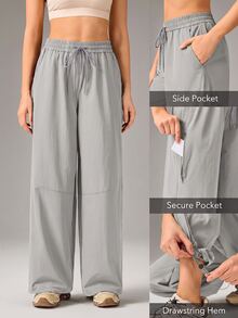 OutZeal Outdoor Water-Resistant Hiking & Climbing Drawstring Waist Long Pants - Grey - View 3