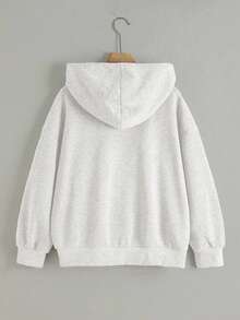 Resyla Women's Knight Graphic Drawstring Hooded Long Sleeve Sweatshirt For Daily Wear - Multicolor - View 2