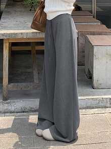 DAZY Women's Solid Color Casual Versatile Everyday Long Pants Fall - Grey - View 5