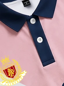 HypeHours 男士字母印花休閒百搭日常穿著短袖 Polo 衫 - 彩色 - 查看 4