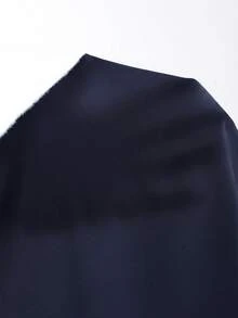 SHEIN BASICS 大尺碼挖領素色背心夏季上衣 - 藏蓝色 - 查看 7