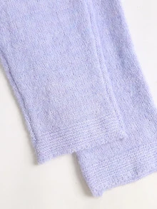 Sweetra Women's Solid Color Casual Versatile Daily Long Sleeve Sweater - Purple - View 3
