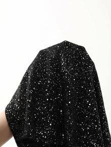 SHEIN Clasi 女款優雅超長蛋糕裙洋裝，V領鬆緊腰女神風派對宴會禮服，秋冬款，棕色 - 黑色 - 查看 7