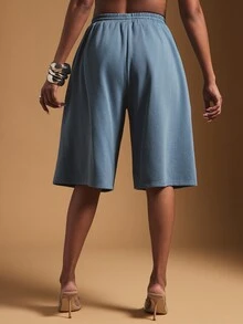 Vixey Celana Pendek Wanita Polos Kasual Serbaguna untuk Sehari-hari - Baby Blue - View 5
