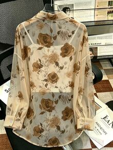 Resyla Plus Size Floral Print Semi-Sheer Blouse - Multicolor - View 2