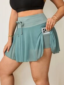 Easithlete Easithlete 2026 New Comfortable 4-Way Stretch Plus Size Women's Waist Tie Skort - Multicolor - View 1