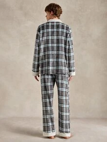 EverLounge Men's Casual Plaid Fleece Loungewear Set - Multicolor - View 3