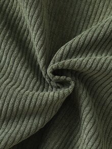 SHEIN 1件男嬰新生兒熊頭刺繡燈芯絨布料百搭燈芯絨吊帶褲，嬰兒連身衣，適合四季穿著 - 綠色 - 查看 4