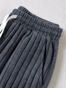 Rusticease Fall/Winter Elegant Women's Casual Drawstring Waist Ribbed Long Pants For Middle-Aged And Elderly Sweatpants New Year Women's Country Pants - Dark Grey - View 4
