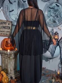 Fantasy Costume Fantasy Costume Plus Size Sexy Costume Role Play Halloween Outfit 4pcs Set - Black - View 2