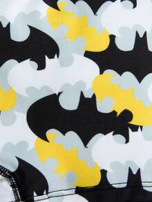 BATMAN X SHEIN 3pcs/Set Celana Dalam Boxer Anak Laki-Laki Balita Motif Digital Bahan Poliester Spandex 4-7 Tahun - Hitam - View 6