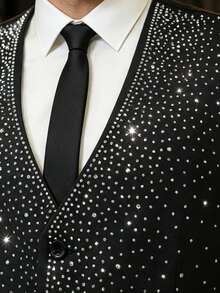 Manfinity AFTRDRK Men's Rhinestone V-Neck Single-Breasted Business Suit Vest - Multicolor - View 4