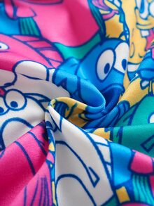 SpongeBob SquarePants | SHEIN Celana Dalam Boxer Pria dengan Ikat Pinggang Huruf dan Motif Kartun - MultiWarna - View 6