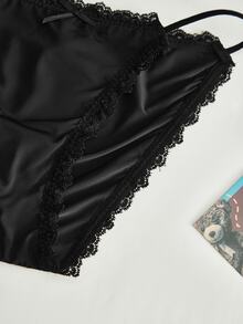 Lowkey Lull 1pc Seamless Underwear, Simple & Comfortable - Black - View 4